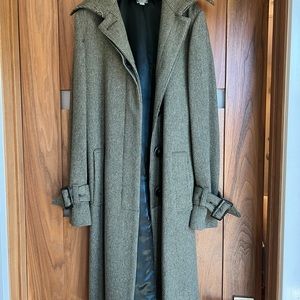 United Nations COLORS Womens Size 38/Size XS Wool Blend Green Herringbone Coat